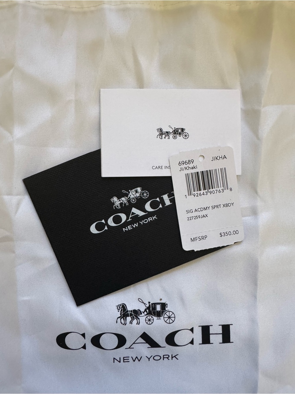 Coach Academy Sport Crossbody Bag Signature Canvas Khaki Black 69689 - Picture 8 of 8